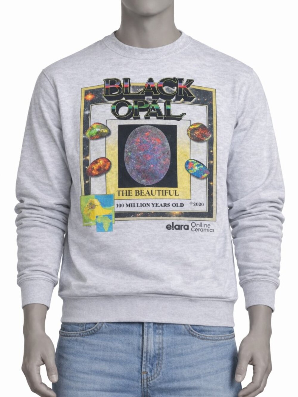 ONLINE CERAMICS | ELARA Uncut Gems Black Opal Sweatshirt in Size Small